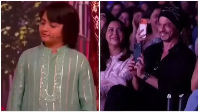 SRK smiles and records son AbRam's annual day performance in viral video.