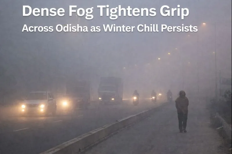 Dense Fog Tightens Grip Across Odisha as Winter Chill Persists