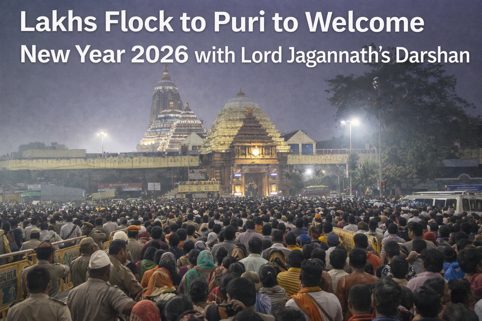 Lakhs Flock to Puri to Welcome New Year 2026 with Lord Jagannath’s Darshan
