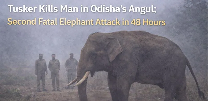 Tusker Kills Man in Odisha’s Angul; Second Fatal Elephant Attack in 48 Hours