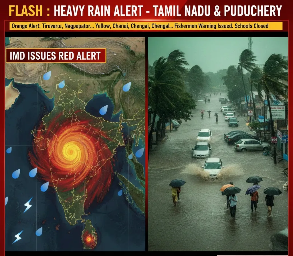 IMD warns of heavy rains in Tamil Nadu as deep depression approaches