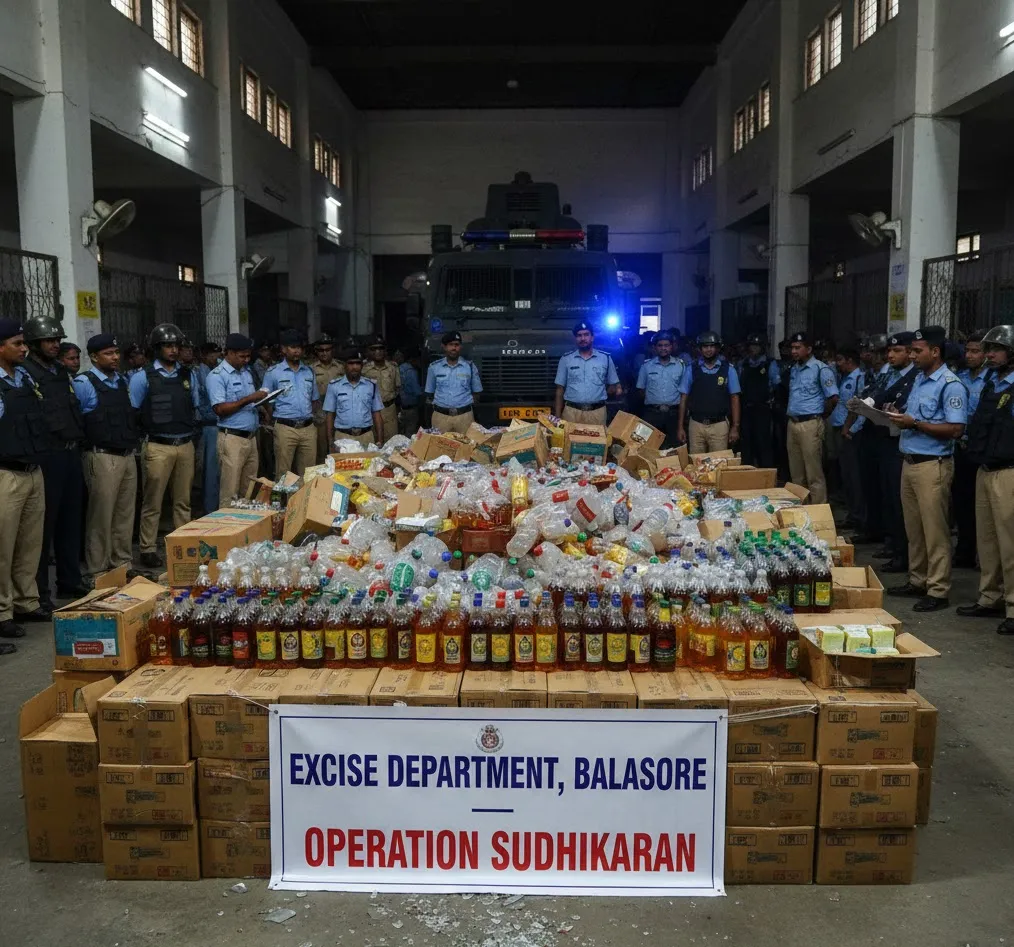 Balasore Excise Department Seizes Massive Stock of Illegal Liquor in Major Raid
