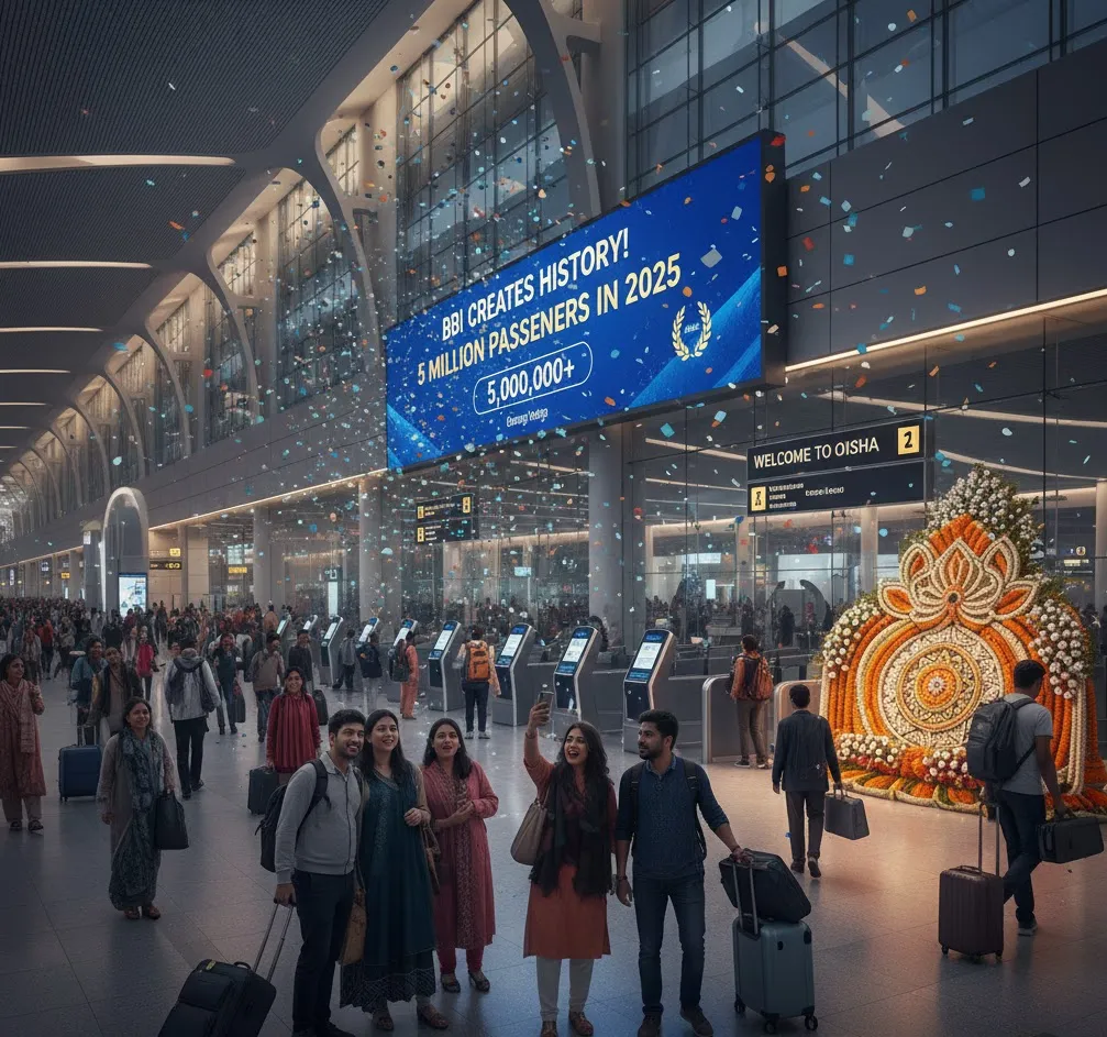 Bhubaneswar Airport Makes History, Surpasses 5 Million Passengers in 2025