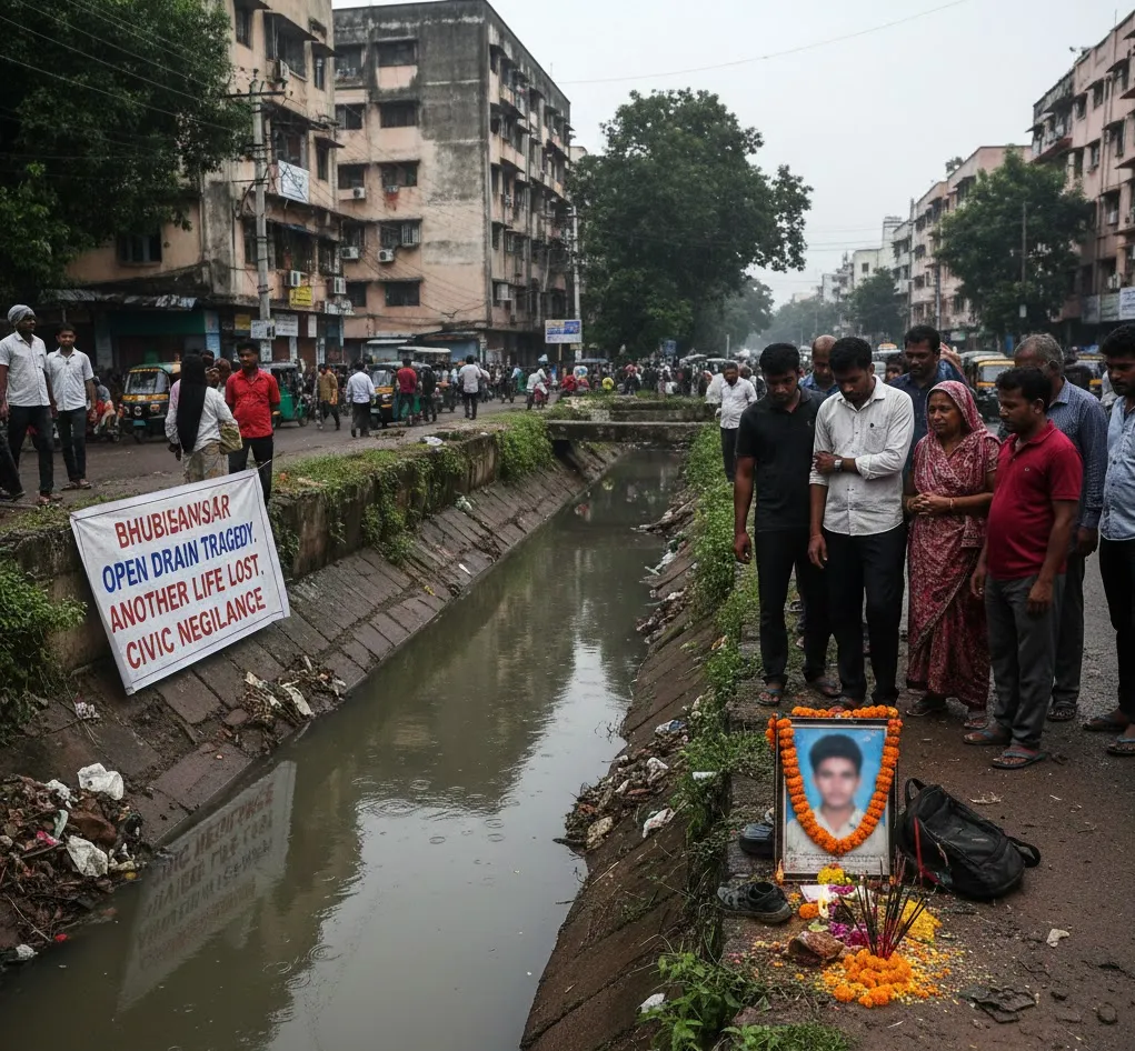 Negligence Blamed as Open Drain in Bhubaneswar Claims Another Life