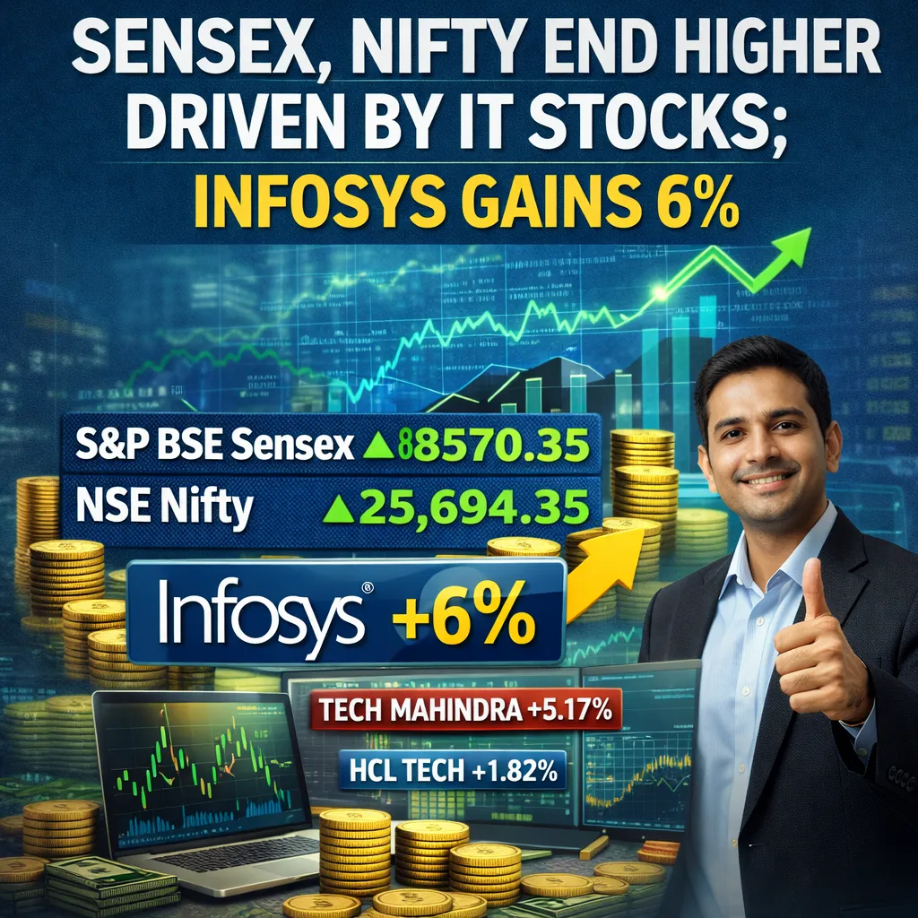 Sensex, Nifty close higher as IT stocks rally; Infosys jumps 6%