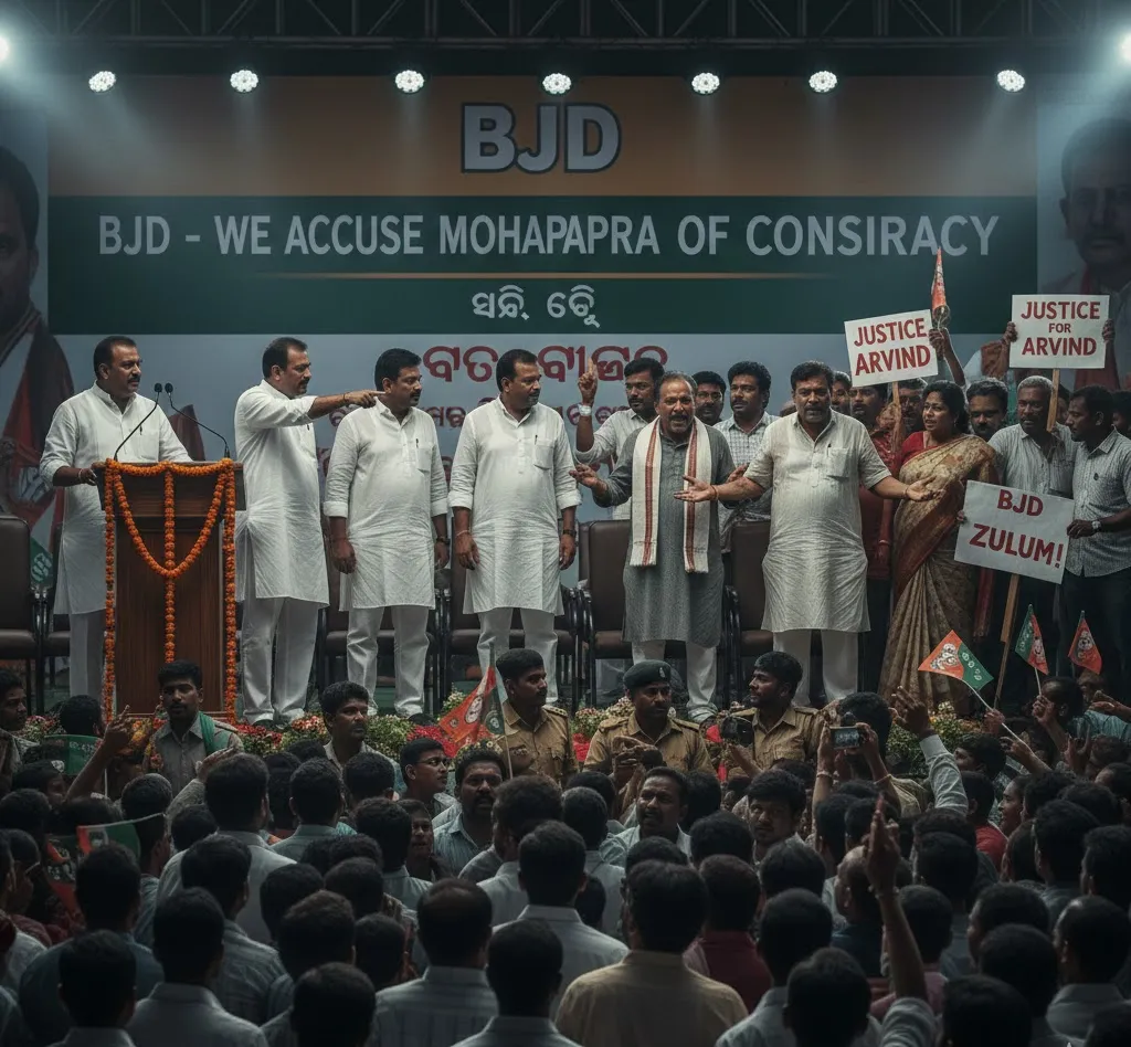 BJD clashes with Arvind Mohapatra over suspension; alleges conspiracy against party.