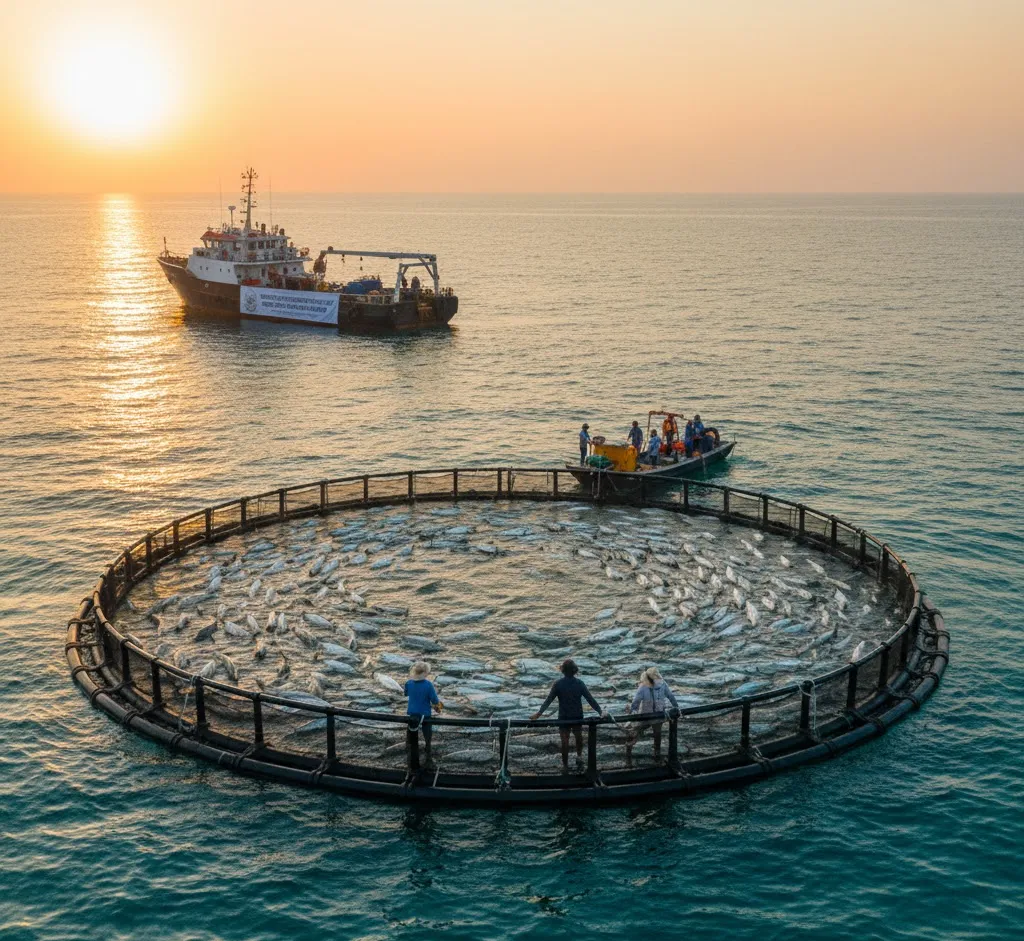 India takes a leap in the blue economy with first open-sea marine fish farming project