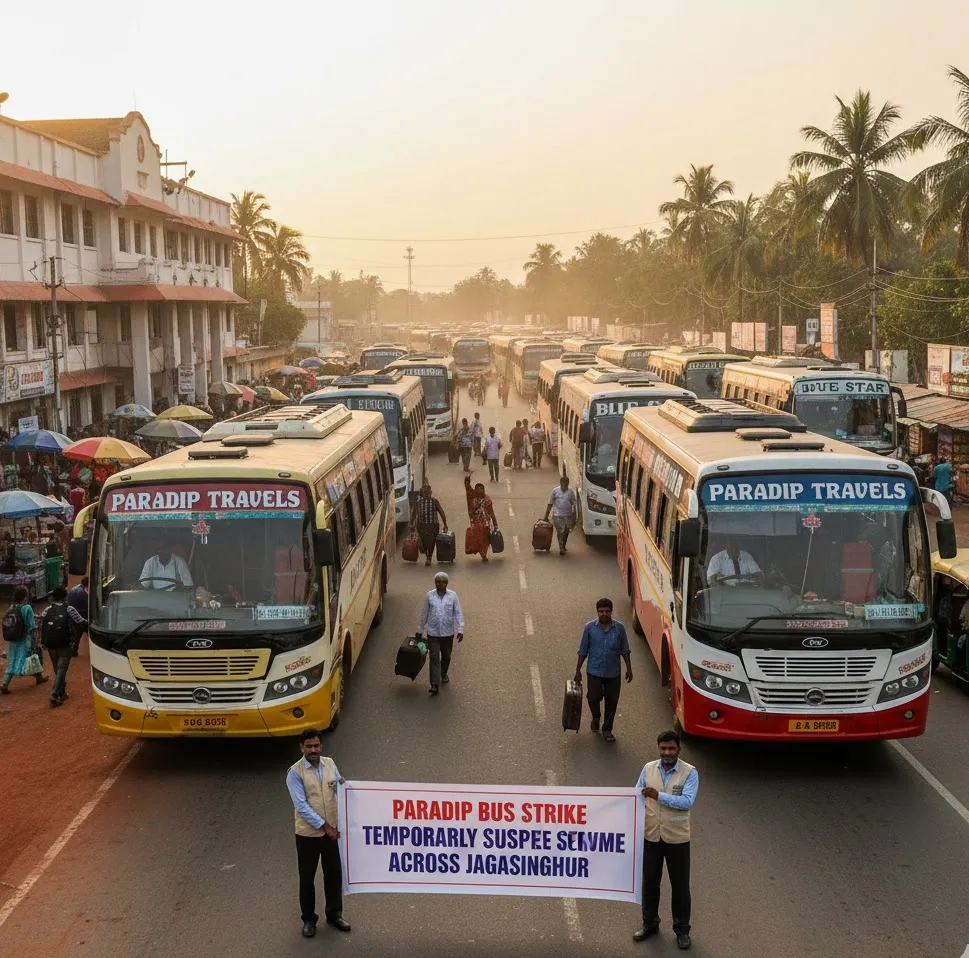 Paradip private bus strike temporarily suspended; services resume in Jagatsinghpur