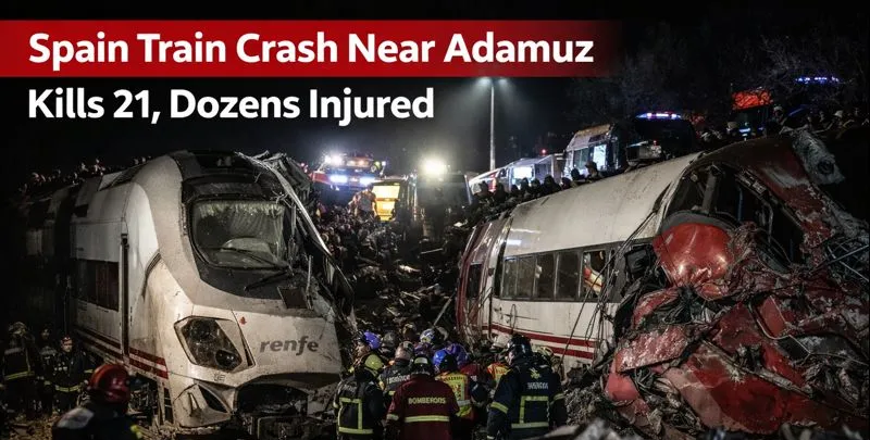 Spain Train Crash Near Adamuz Kills 21, Dozens Injured