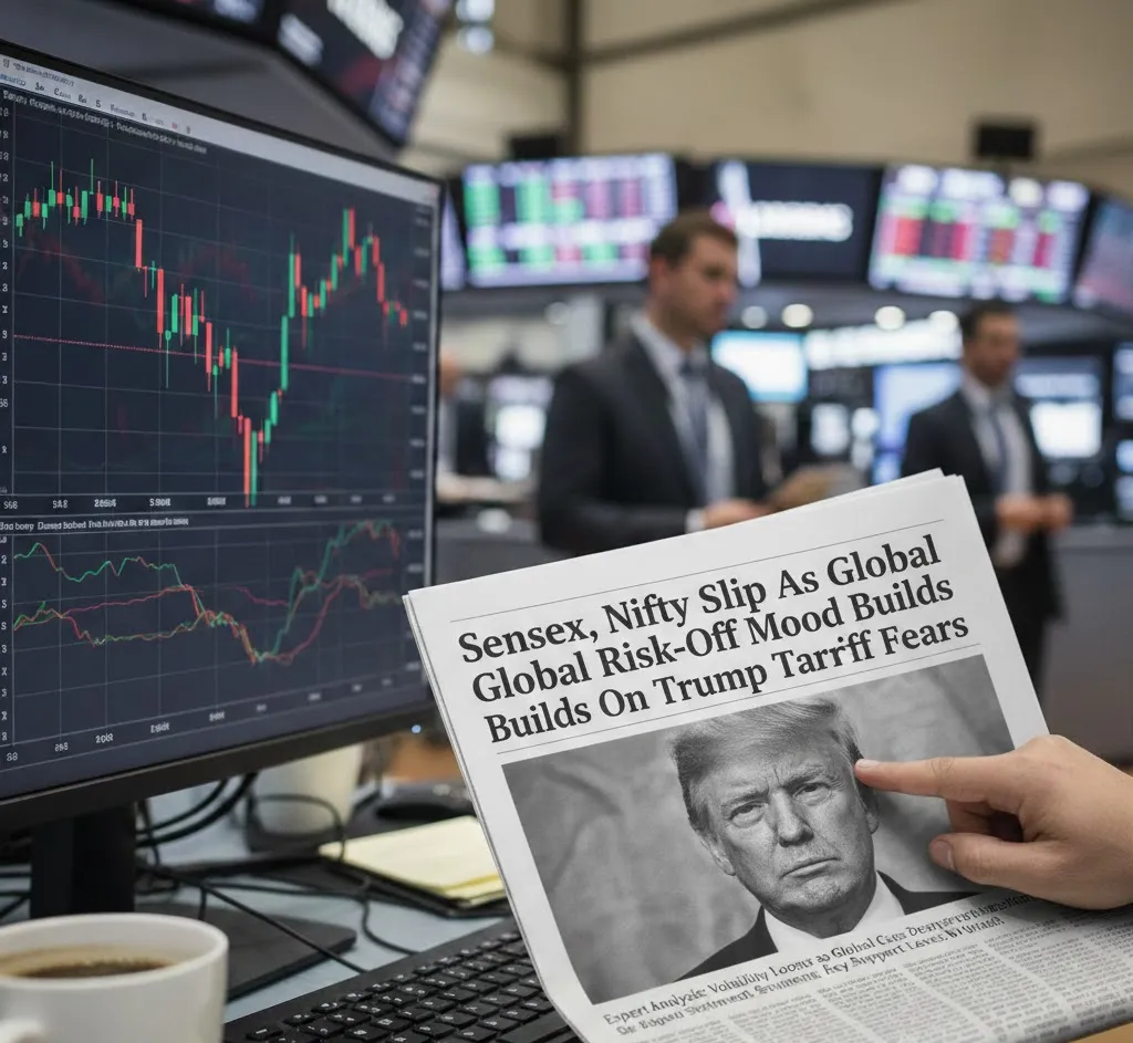 Sensex, Nifty slide as global risk-off sentiment deepens on Trump tariff fears
