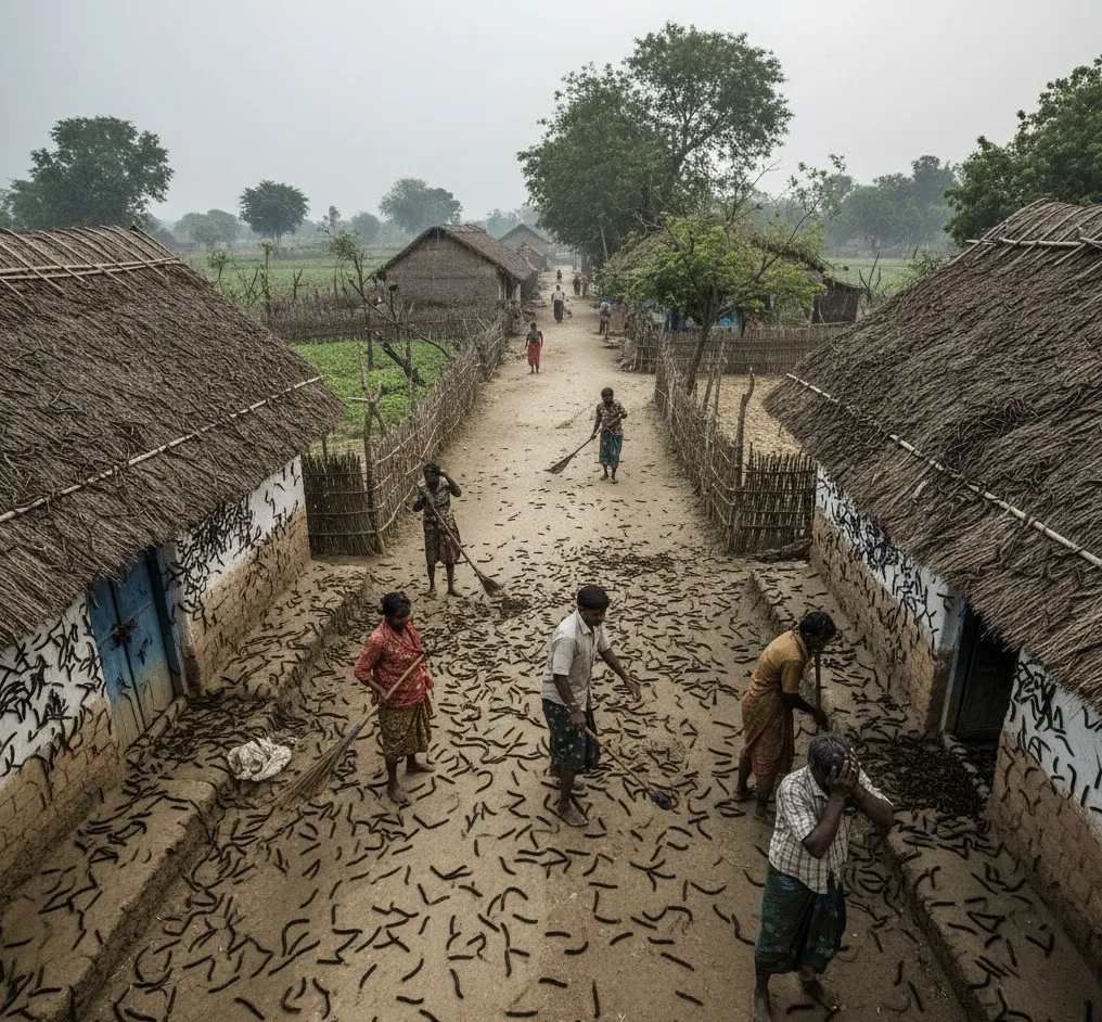 Jhadeshwar Colony Residents Struggle Amid Severe Caterpillar Infestation in Keonjhar
