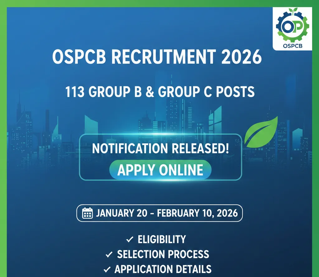 OSPCB Recruitment 2026: Apply Online for 113 Group B and Group C Posts