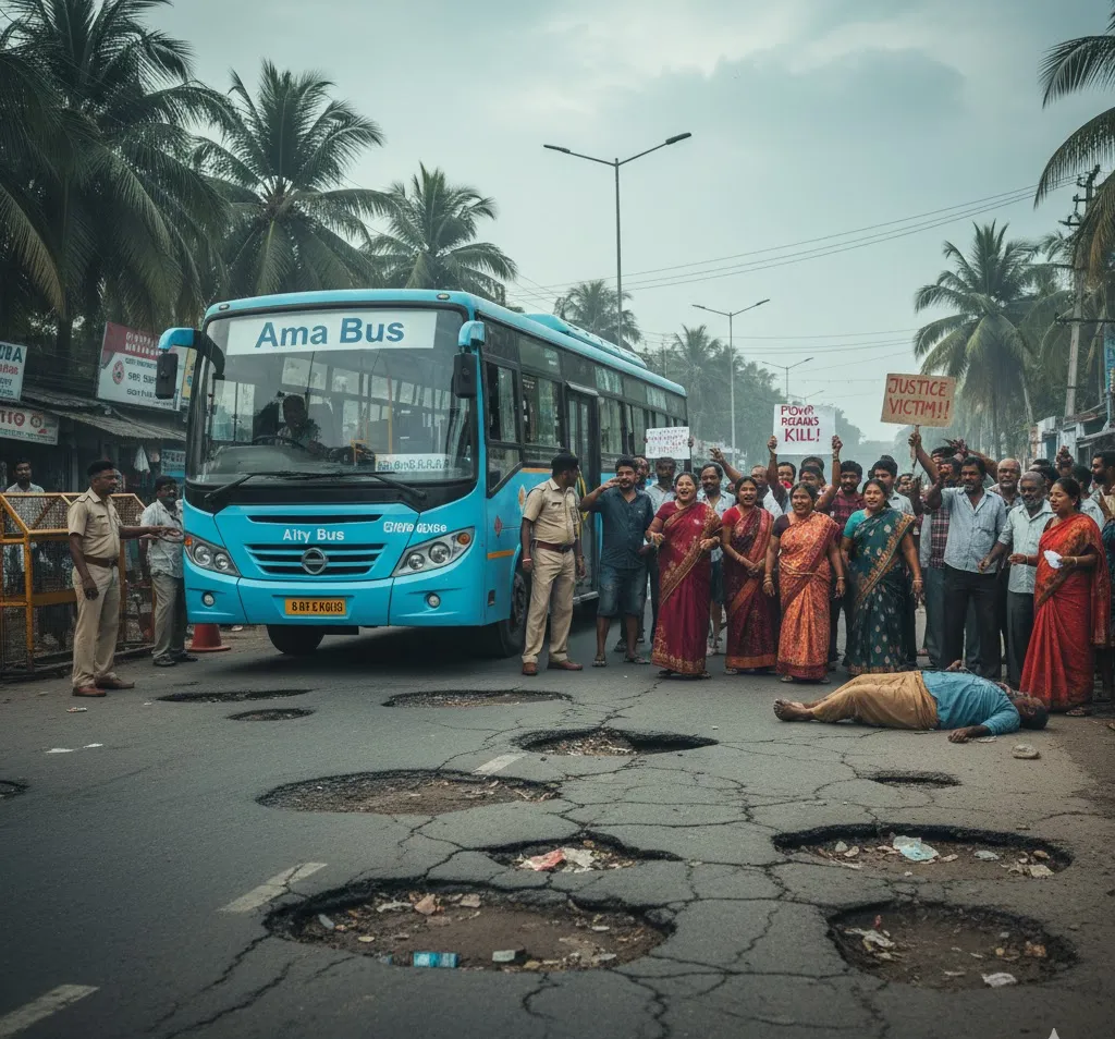 Ama Bus Hits Woman in Puri, Locals Protest Over Poor Road Conditions