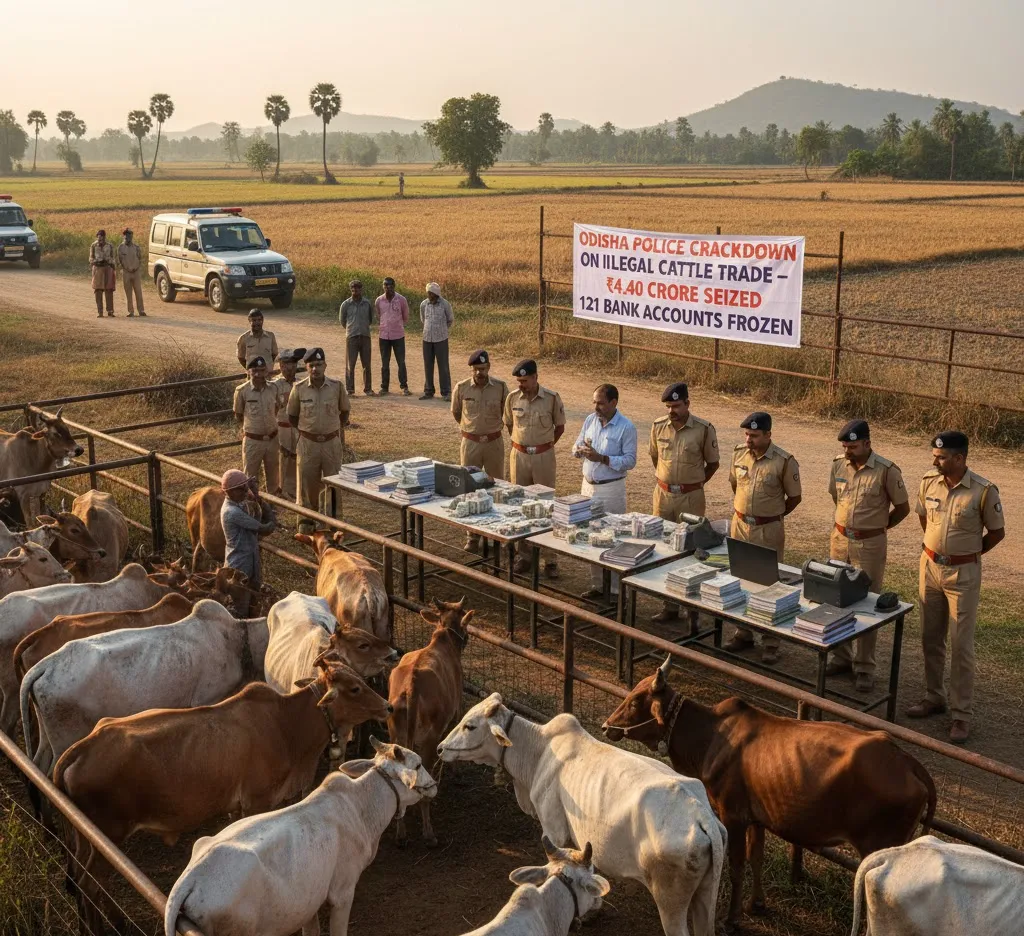 Keonjhar Police Bust Cow Smuggling Network, Seize Rs 4.40 Crore from 121 Bank Accounts