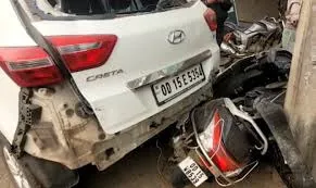High-Speed Car Crash in Sambalpur’s Ainthapali Sends Engine Flying 100 Feet, Driver Escapes Unhurt