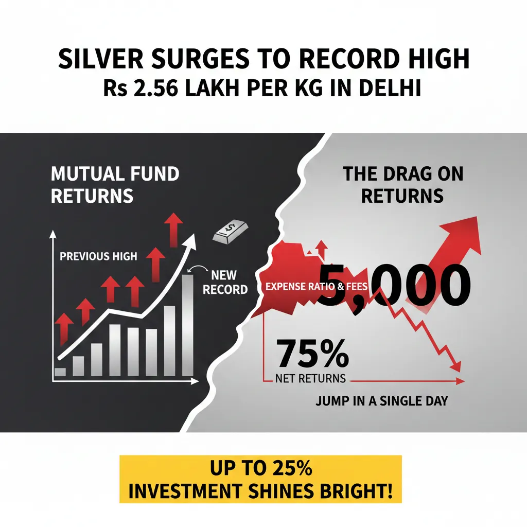 “Silver Surges Rs 5,000 to Record High of Rs 2.56 Lakh per Kg in Delhi Markets”