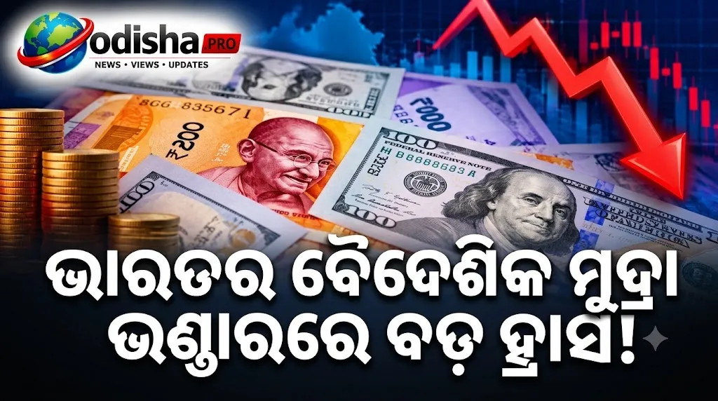 ଭାରତର ବୈଦେଶିକ ମୁଦ୍ରା ଭଣ୍ଡାରରେ ବଡ଼ ହ୍ରାସ, ୧୩ ବିଲିୟନ ଡଲାର କମି ୭୩୪.୬ ବିଲିୟନ ଡଲାରରେ ପହଞ୍ଚିଲା
