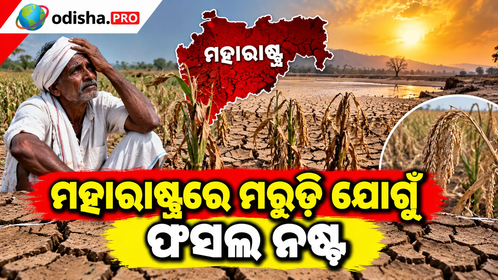 ମହାରାଷ୍ଟ୍ରରେ ୫୦ ବର୍ଷର ସବୁଠୁ ଭୟଙ୍କର ମରୁଡ଼ି ଆଶଙ୍କା! ଶୁଖିଗଲା ଫସଲ, ଗଛ ବଞ୍ଚାଇବାକୁ ଚିନ୍ତାରେ ଚାଷୀ