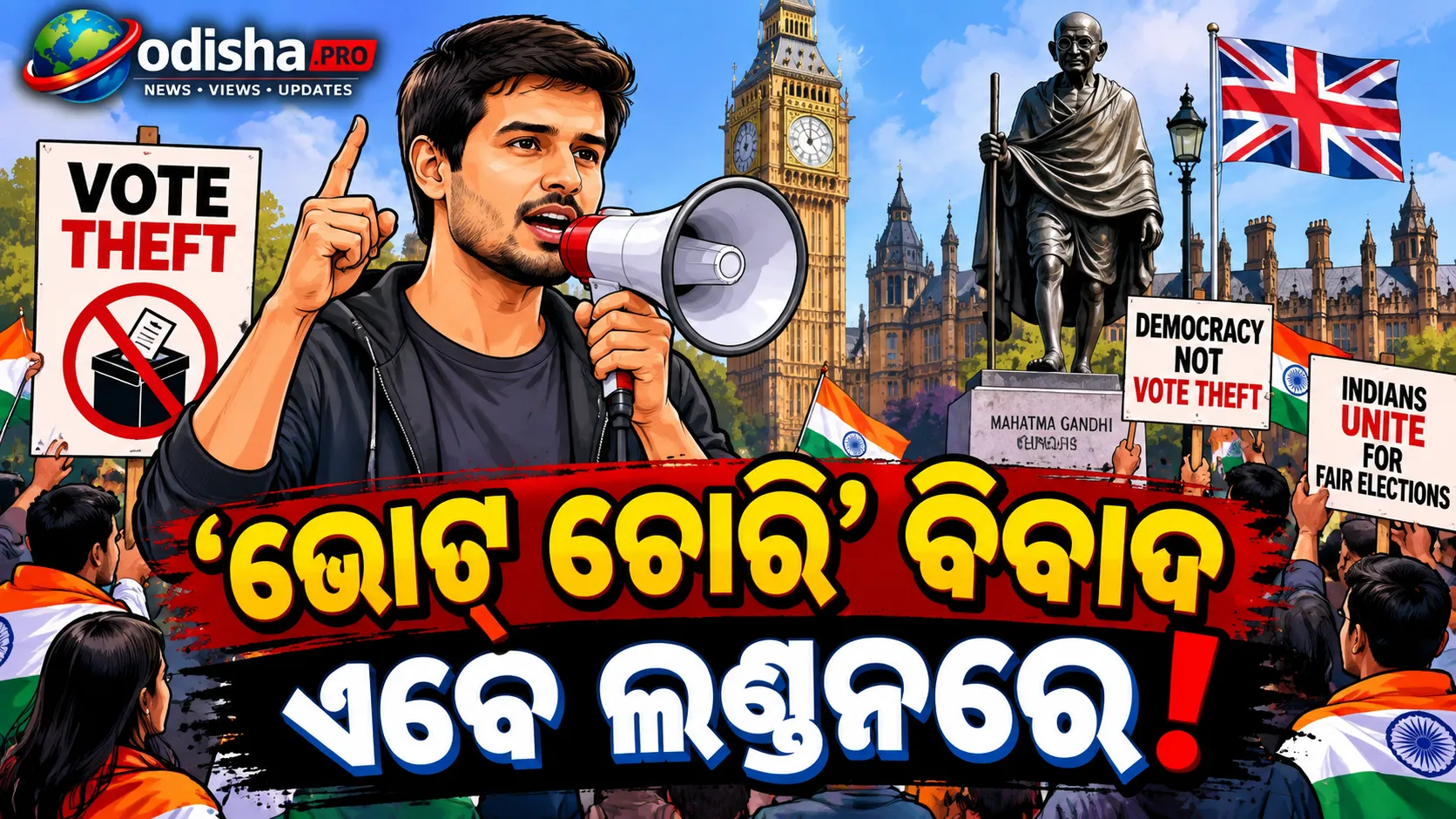 ଲଣ୍ଡନରେ ପହଞ୍ଚିଲା ‘ଭୋଟ୍ ଚୋରି’ ବିବାଦ: ପାର୍ଲାମେଣ୍ଟ ସ୍କୋୟାରରେ ବିକ୍ଷୋଭ ପାଇଁ ଧ୍ରୁବ ରାଠୀଙ୍କ ଆହ୍ୱାନ