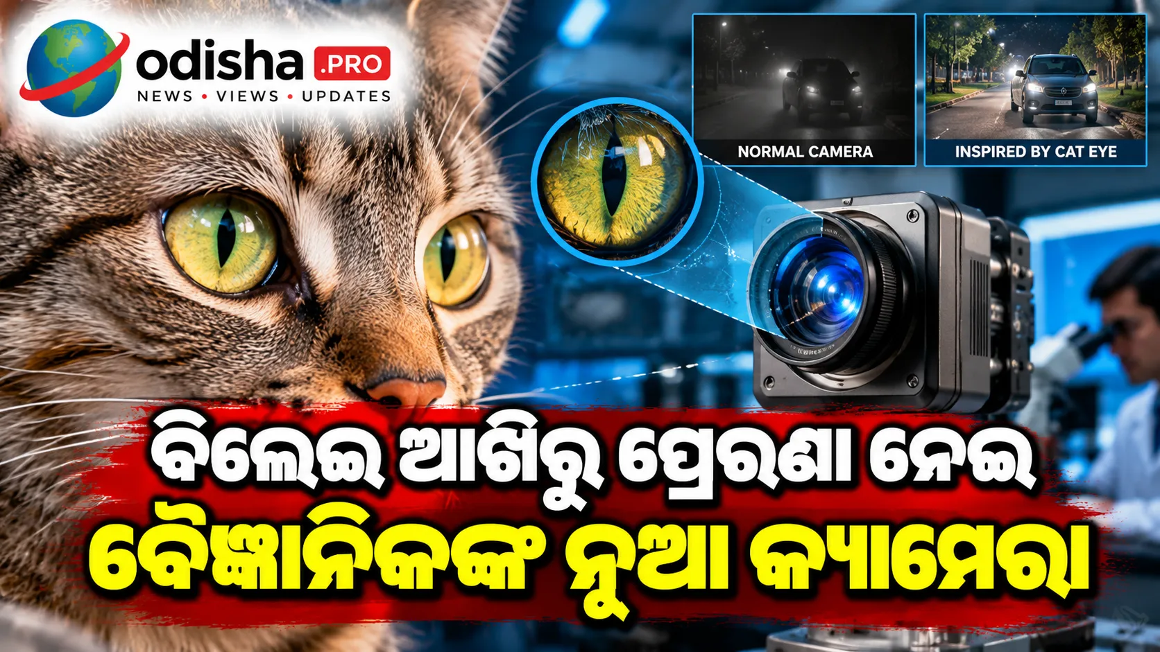 ବିଲେଇ ଆଖିରୁ ପ୍ରେରଣା ନେଇ ବୈଜ୍ଞାନିକଙ୍କ ନୂଆ କ୍ୟାମେରା, ଅନ୍ଧାରରେ ବି ଚିହ୍ନଟ କରିବ ଲୁଚିଥିବା ବସ୍ତୁ