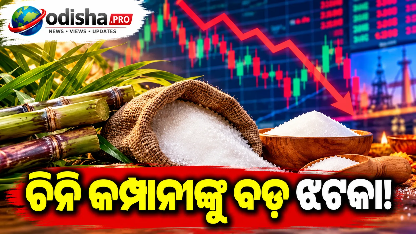 ଆଜି ଚିନି କମ୍ପାନୀର ସେୟାରରେ ବଡ଼ ଧସ: Bajaj Hindusthan, Renuka Sugars ସମେତ ଅନେକ ଷ୍ଟକ୍ ୫% ପର୍ଯ୍ୟନ୍ତ ଖସିଲା