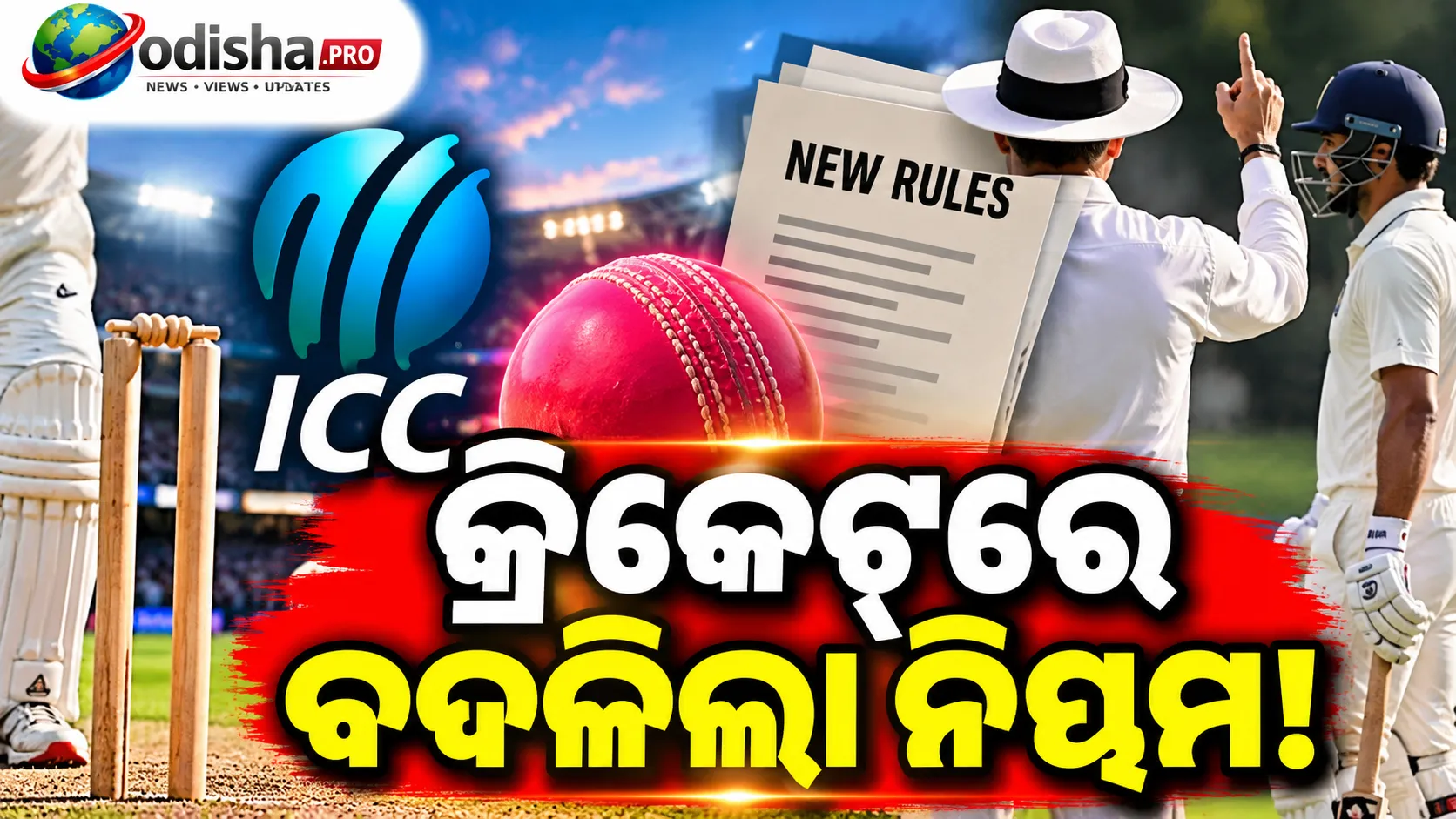 ICCର ନୂଆ ନିୟମ: ଡେ-ଟେଷ୍ଟରେ ପିଙ୍କ୍ ବଲ୍‌ ଟ୍ରାଏଲ୍‌, ସମୟ ନଷ୍ଟ କଲେ ବ୍ୟାଟରଙ୍କୁ ୫ ରନ୍‌ ଜରିମାନା