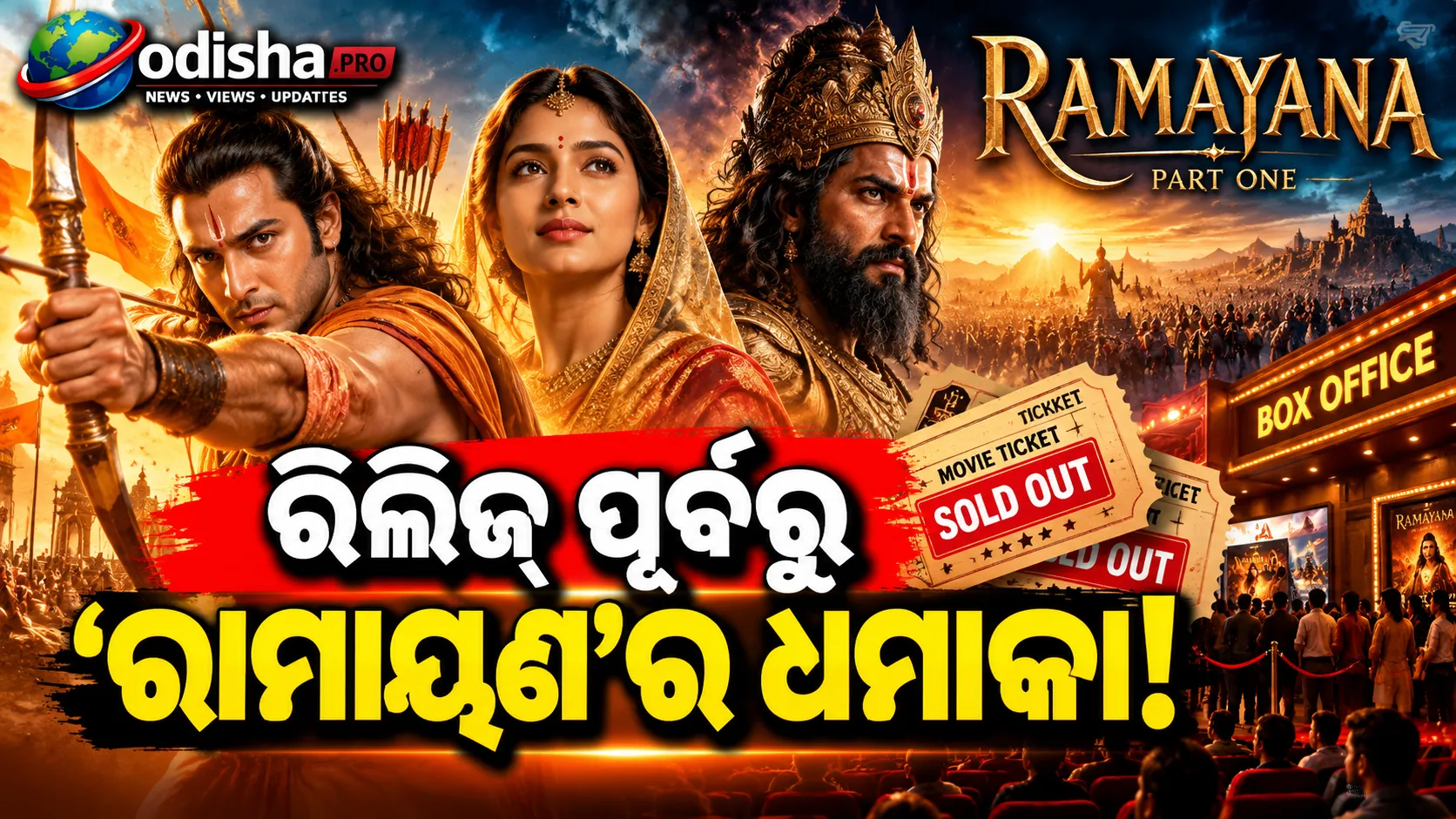 ‘ରାମାୟଣ’ର ଆଡଭାନ୍ସ ବୁକିଂରେ ଧମାକା! ଦିନକରେ ₹୪.୮୮ କୋଟି, ମୁମ୍ବାଇରେ ଟିକେଟ୍‌ ₹୨,୭୭୦