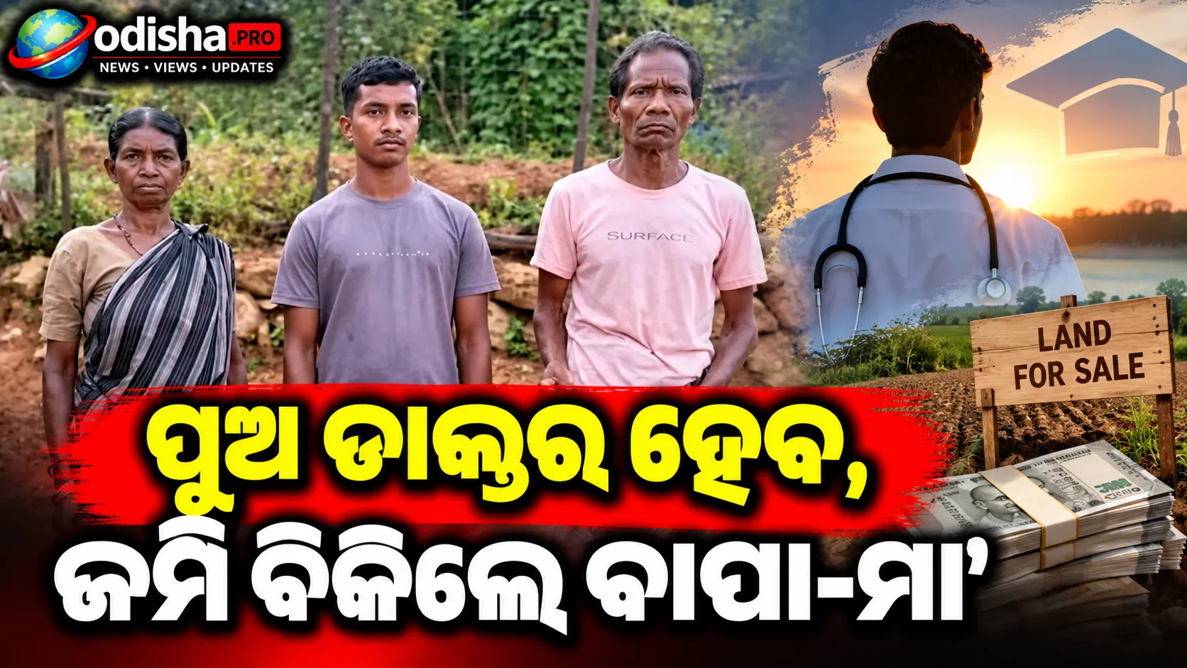 NEET ପାଇଁ ବଡ଼ ତ୍ୟାଗ: ପୁଅ ଡାକ୍ତର ହେବ, ଜମି ବିକିଲେ ବାପା-ମା'; ପେନ୍‌ସନ୍ କାର୍ଡ ବି ବନ୍ଧକ