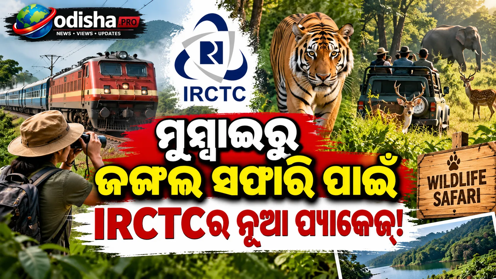 ମୁମ୍ବାଇରୁ ବନ୍ୟଜନ୍ତୁ ସଫାରିର ନୂଆ ପ୍ୟାକେଜ୍‌ ଆଣିଲା IRCTC, ୫ ଦିନରେ ଜଙ୍ଗଲ ଓ ଟାଇଗର୍ ରିଜର୍ଭ ଭ୍ରମଣ