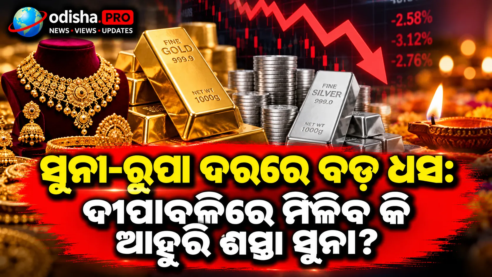 ସୁନା-ରୁପା ଦରରେ ବଡ଼ ଧସ: ଦୀପାବଳିରେ ମିଳିବ କି ଆହୁରି ଶସ୍ତା ସୁନା? ଜାଣନ୍ତୁ ବଜାରର ଟ୍ରେଣ୍ଡ