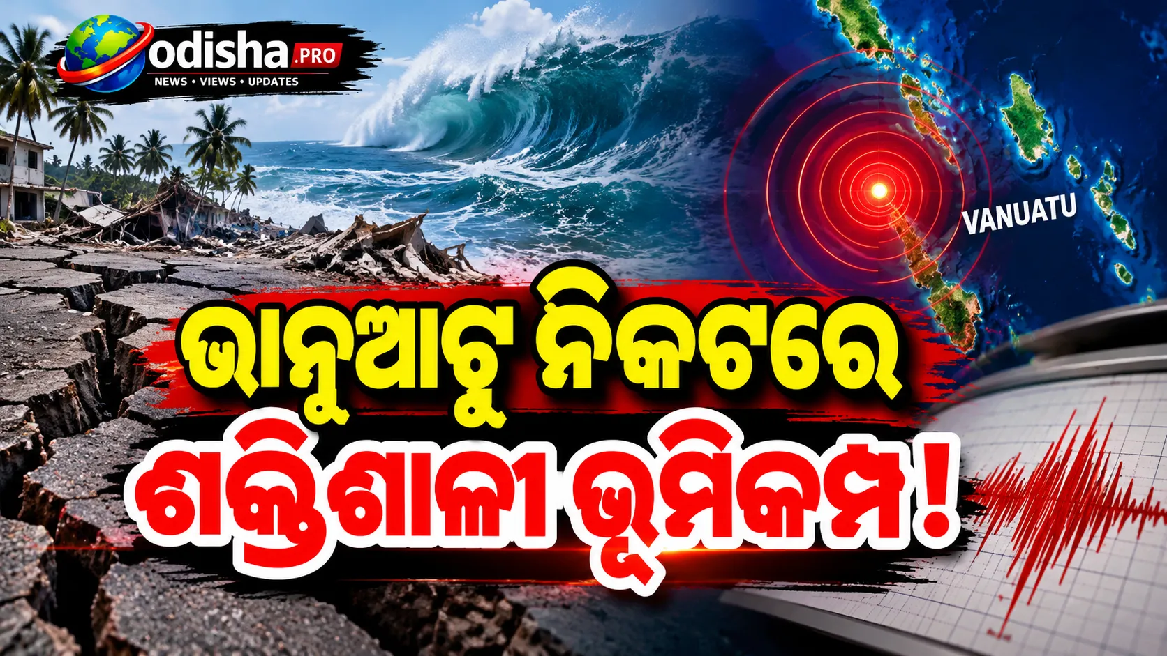 ଭାନୁଆଟୁ ନିକଟରେ ଶକ୍ତିଶାଳୀ ଭୂମିକମ୍ପ, ପ୍ରାଥମିକ ତୀବ୍ରତା ୭.୨; ସୁନାମି ଆଶଙ୍କା ଉପରେ ନଜର