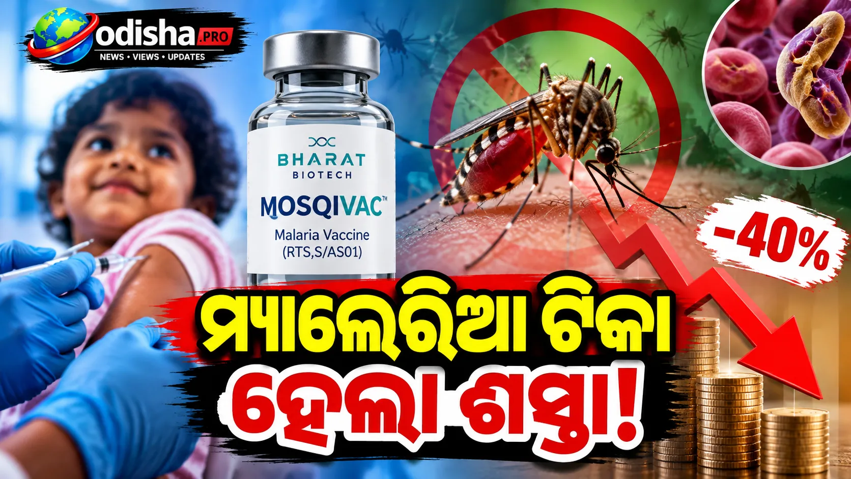 ମ୍ୟାଲେରିଆ ଟିକା ହେଲା ଶସ୍ତା, MOSQIVACର ଦାମ ୪୦% କମାଇଲା ଭାରତ ବାୟୋଟେକ