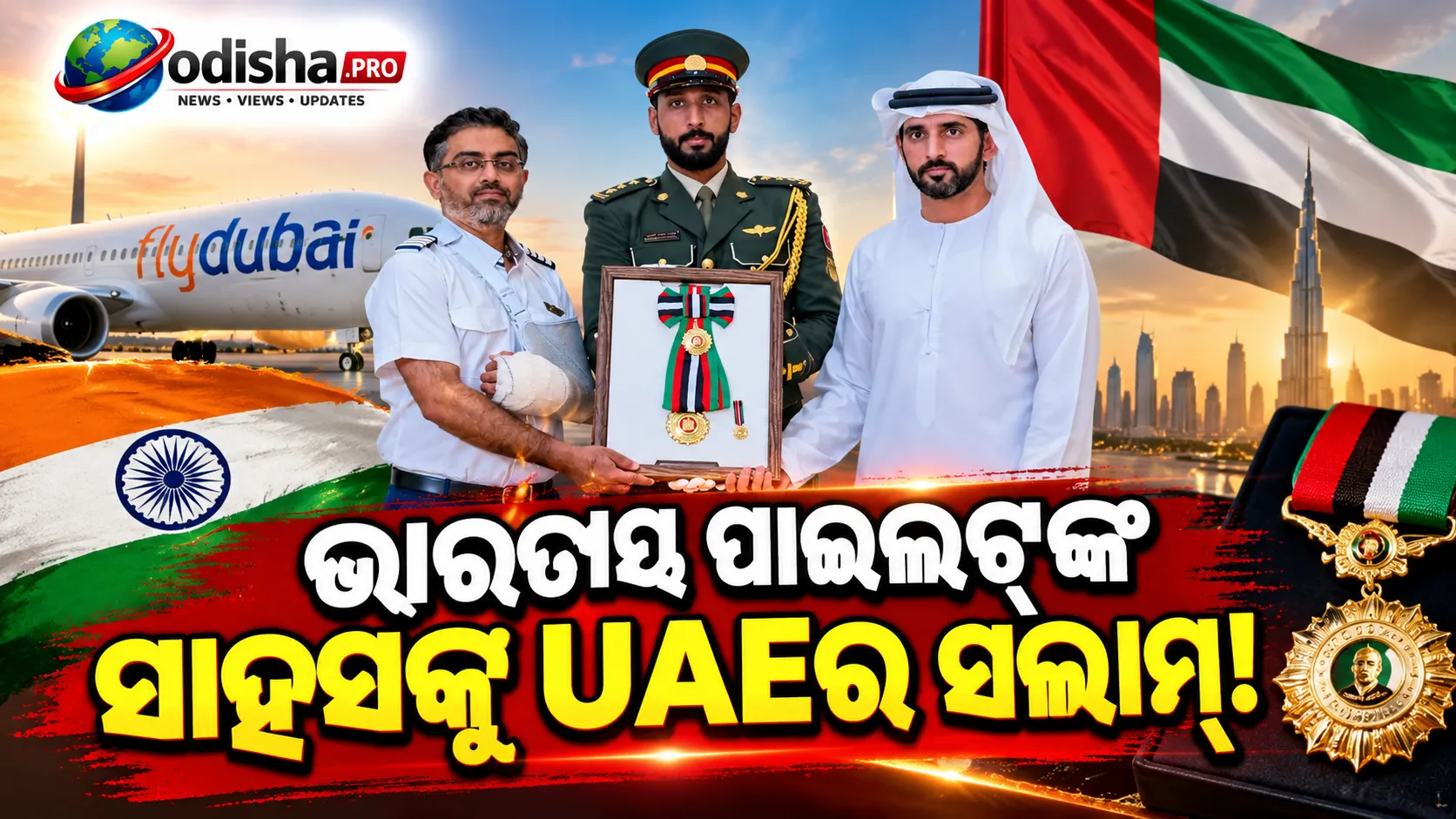 ସାହସକୁ ସଲାମ୍! ଭାରତୀୟ ପାଇଲଟ୍ ସ୍ମିତ ମଚ୍ଛର ଓ flydubai କ୍ରୁଙ୍କୁ UAEର ସମ୍ମାନ