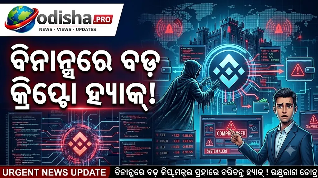 ବିନାନ୍ସରେ ବଡ଼ କ୍ରିପ୍ଟୋ ହ୍ୟାକ୍! ୬.୩ ବିଲିୟନ ଡଲାରର ଡିଜିଟାଲ୍ ସମ୍ପତ୍ତି ପ୍ରଭାବିତ