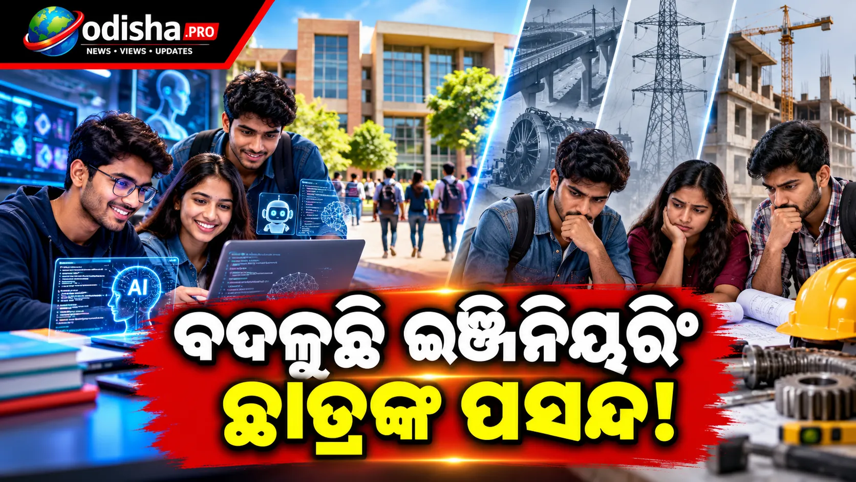 ଇଞ୍ଜିନିୟରିଂ ପଢ଼ାରେ ବଦଳୁଛି ଛାତ୍ରଙ୍କ ପସନ୍ଦ: ଏହି ୫ଟି ବ୍ରାଞ୍ଚରୁ ମୁହଁ ଫେରାଉଛନ୍ତି ଛାତ୍ରଛାତ୍ରୀ