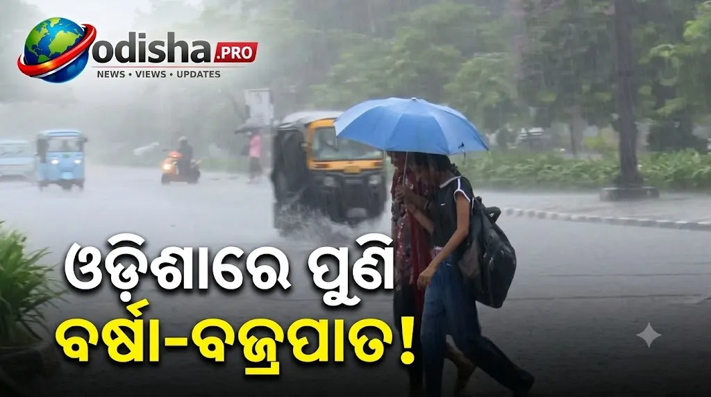 ଓଡ଼ିଶାରେ ୩ ଦିନ ବର୍ଷା-ବଜ୍ରପାତ ସମ୍ଭାବନା: ୯ ଜିଲ୍ଲା ପାଇଁ ୟେଲୋ ୱାର୍ଣ୍ଣିଂ, ୪୦-୫୦ କିମି ବେଗରେ ପବନ