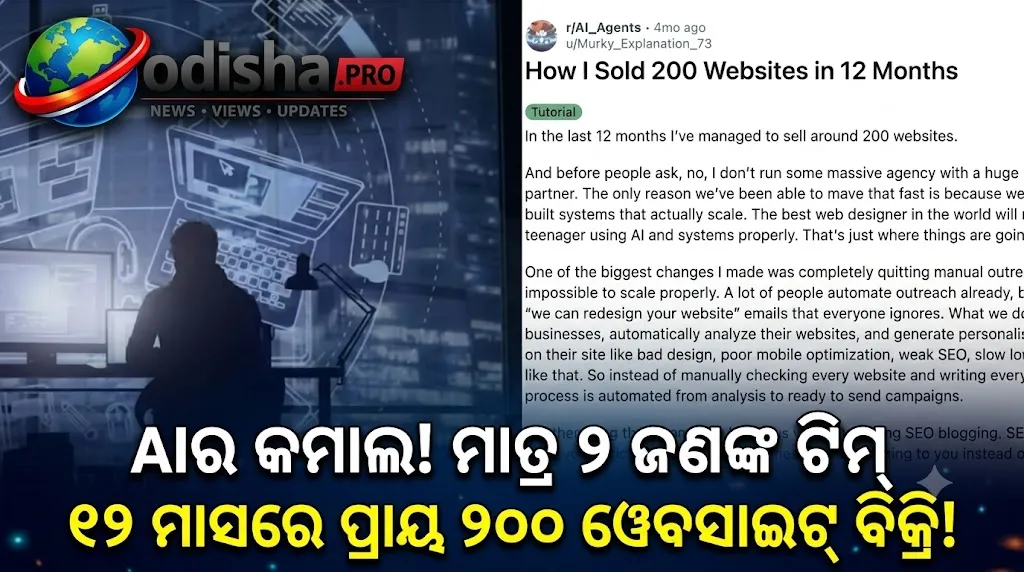 ୧୨ ମାସରେ ୨୦୦ ୱେବସାଇଟ୍ ବିକ୍ରି! ଦୁଇ ଜଣଙ୍କ ଟିମ୍‌କୁ AI ଦେଲା ବଡ଼ ସଫଳତା