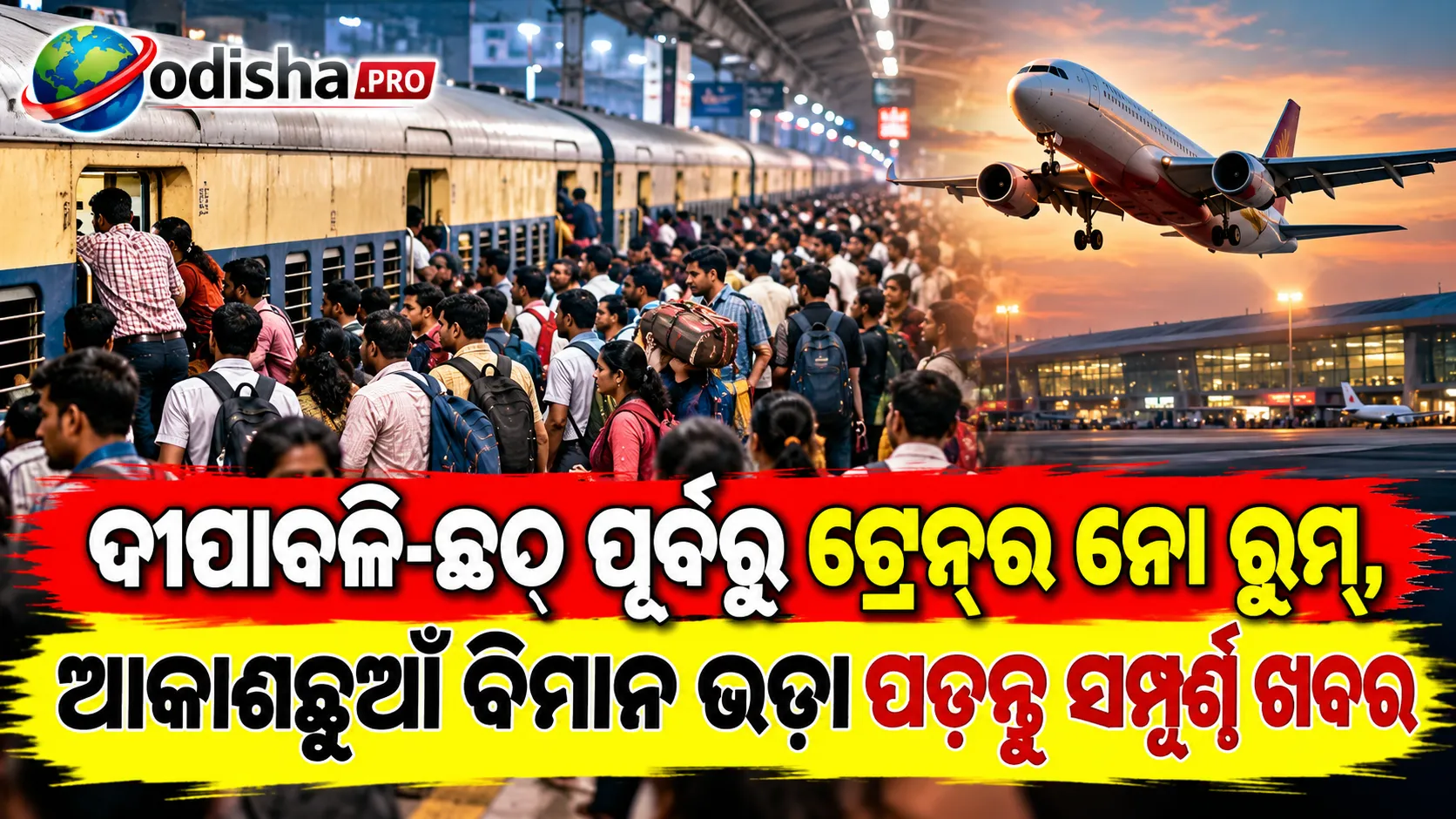 ଦୀପାବଳି-ଛଠ୍‌ ପୂର୍ବରୁ ଟ୍ରେନ୍‌ରେ ନୋ ରୁମ୍‌, ଆକାଶଛୁଆଁ ବିମାନ ଭଡ଼ା; ପାଟନା ଟିକେଟ୍‌ ଦୁବାଇଠୁ ବି ମହଙ୍ଗା!