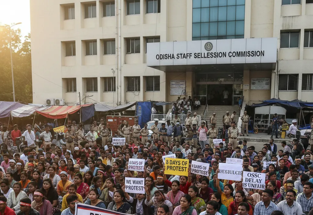 LTR Aspirants Continue 8-Day Protest Outside OSSC Office Over Merit List Delay