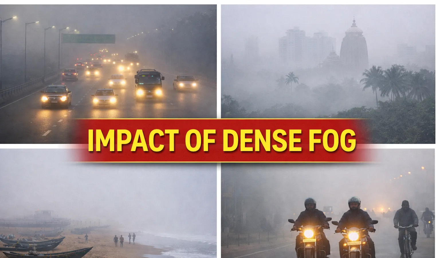 Dense Fog Disrupts Normal Life in Bhubaneswar and Cuttack; Visibility Drops to 50 Metres in Puri