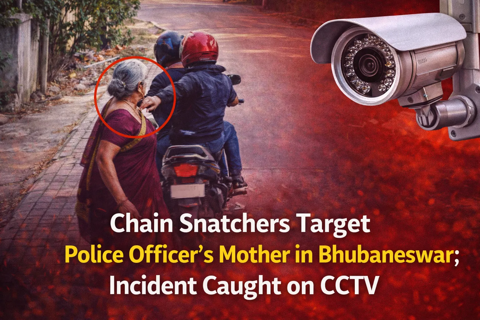 Chain Snatchers Target Police Officer’s Mother in Bhubaneswar; Incident Caught on CCTV