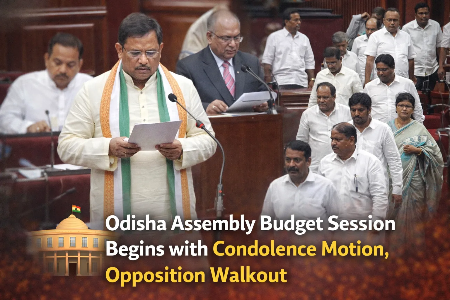 Odisha Assembly budget session begins on stormy note, opposition stages walkout