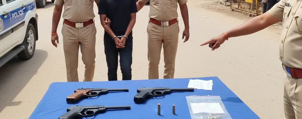 Midnight Firing Near Hanuman Temple in Bhawanipatna; Youth Arrested, Two Pistols Seized