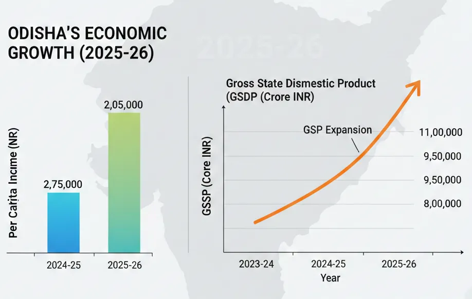 Odisha Per Capita Income Rises 9.2% in 2025–26, Surpasses National Average