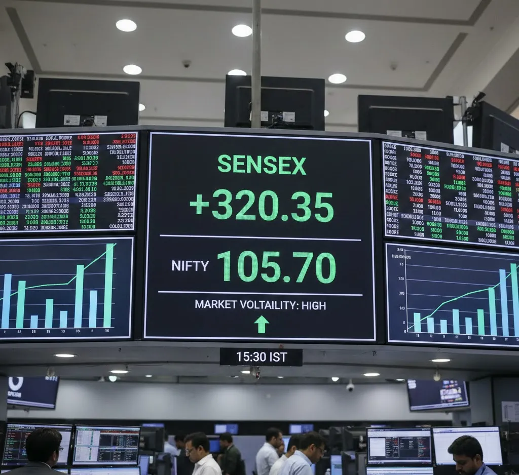 Sensex Surges 316 Points, Nifty Near 25,600 as Dalal Street Ends Week on Positive Note