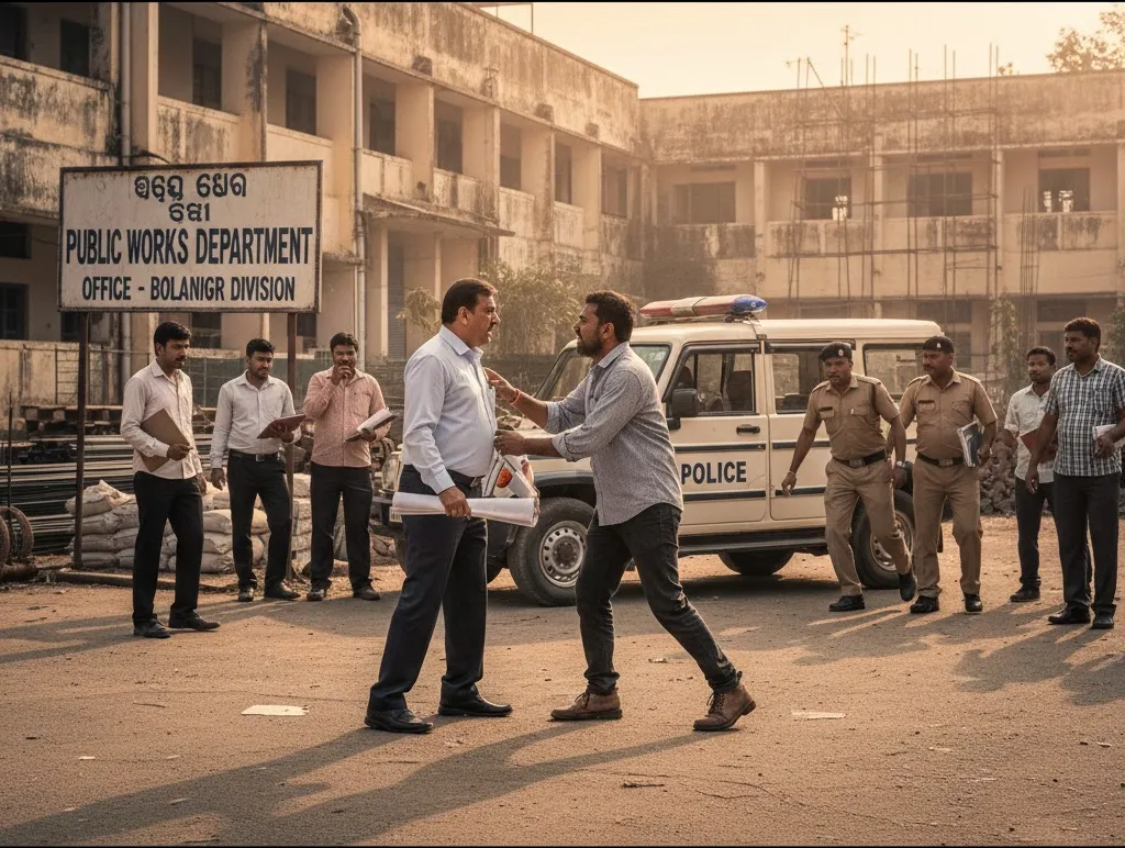 Engineer–Contractor Clash at PWD Office in Bolangir Escalates into Police Case