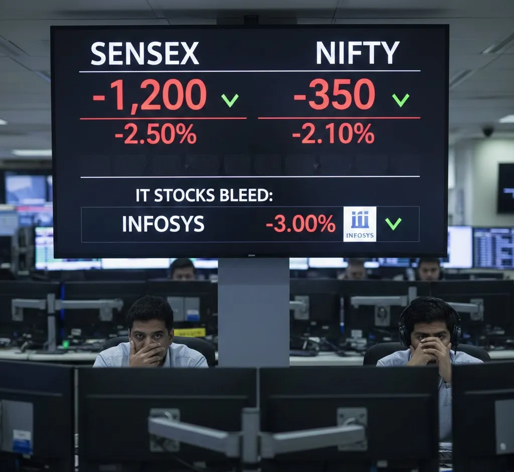 Sensex, Nifty Tank in Early Trade as IT Stocks Bleed; Infosys Down 3%