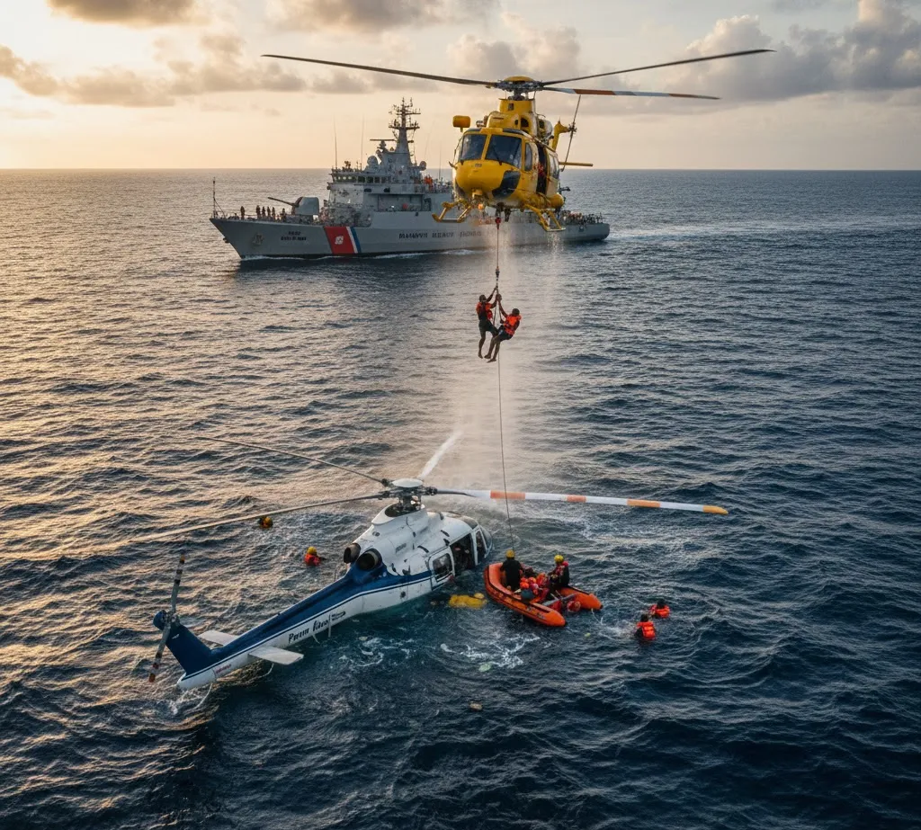 Pawan Hans Helicopter Crash-Lands Safely in Andaman; All 7 Rescued