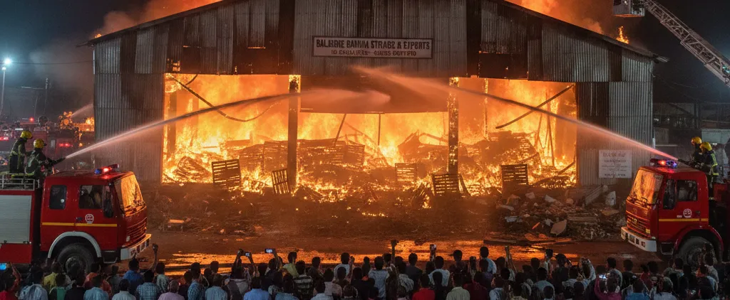 Banana Warehouse Gutted in Major Fire in Balasore