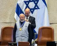 PM Modi Receives Knesset’s Highest Medal; Among Rare Leaders Honoured by Both Israel and Palestine